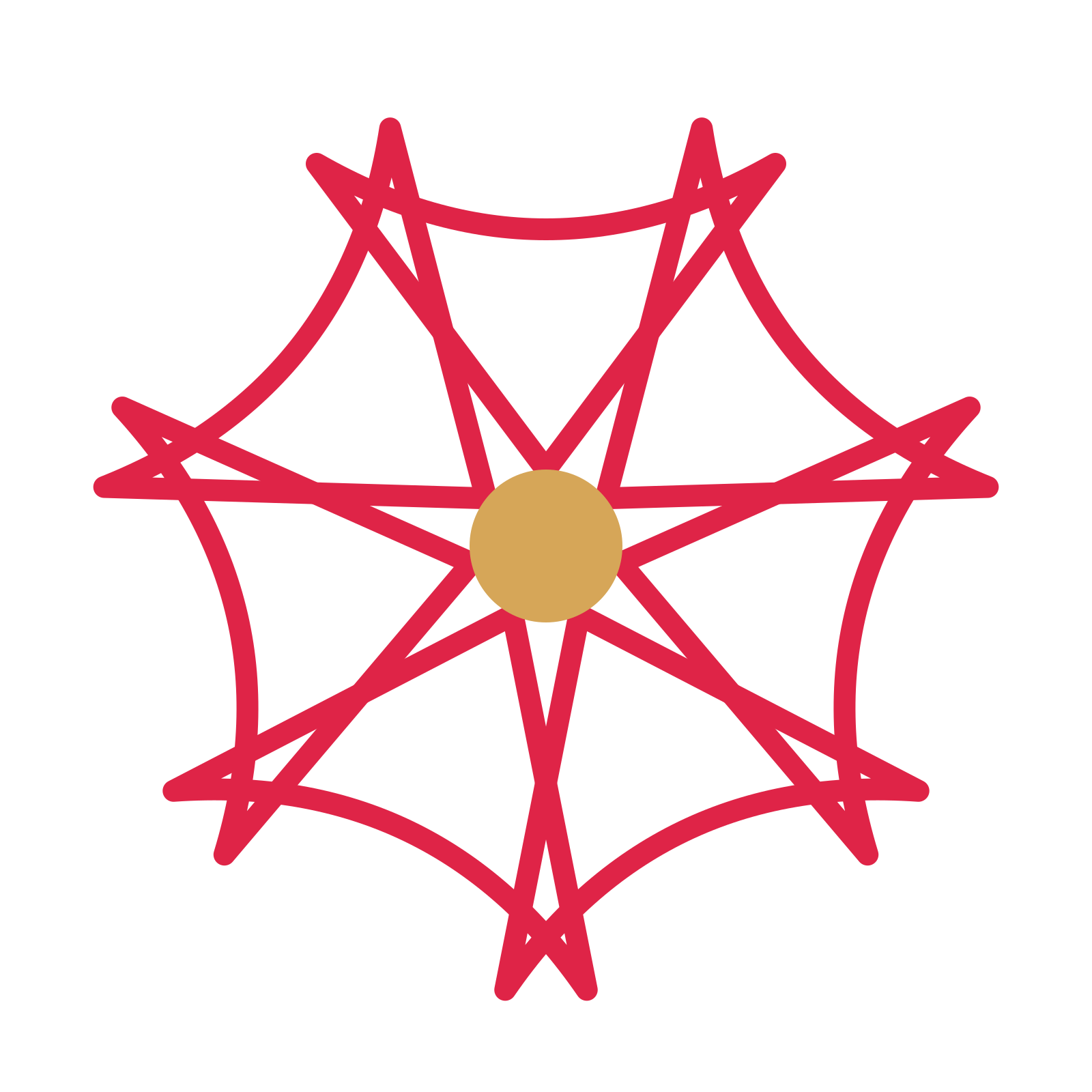 A 7-petal bell flower with a seed centre and a transparent background.