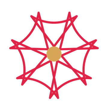 A 7-petal bell flower with a seed centre and a transparent background.
