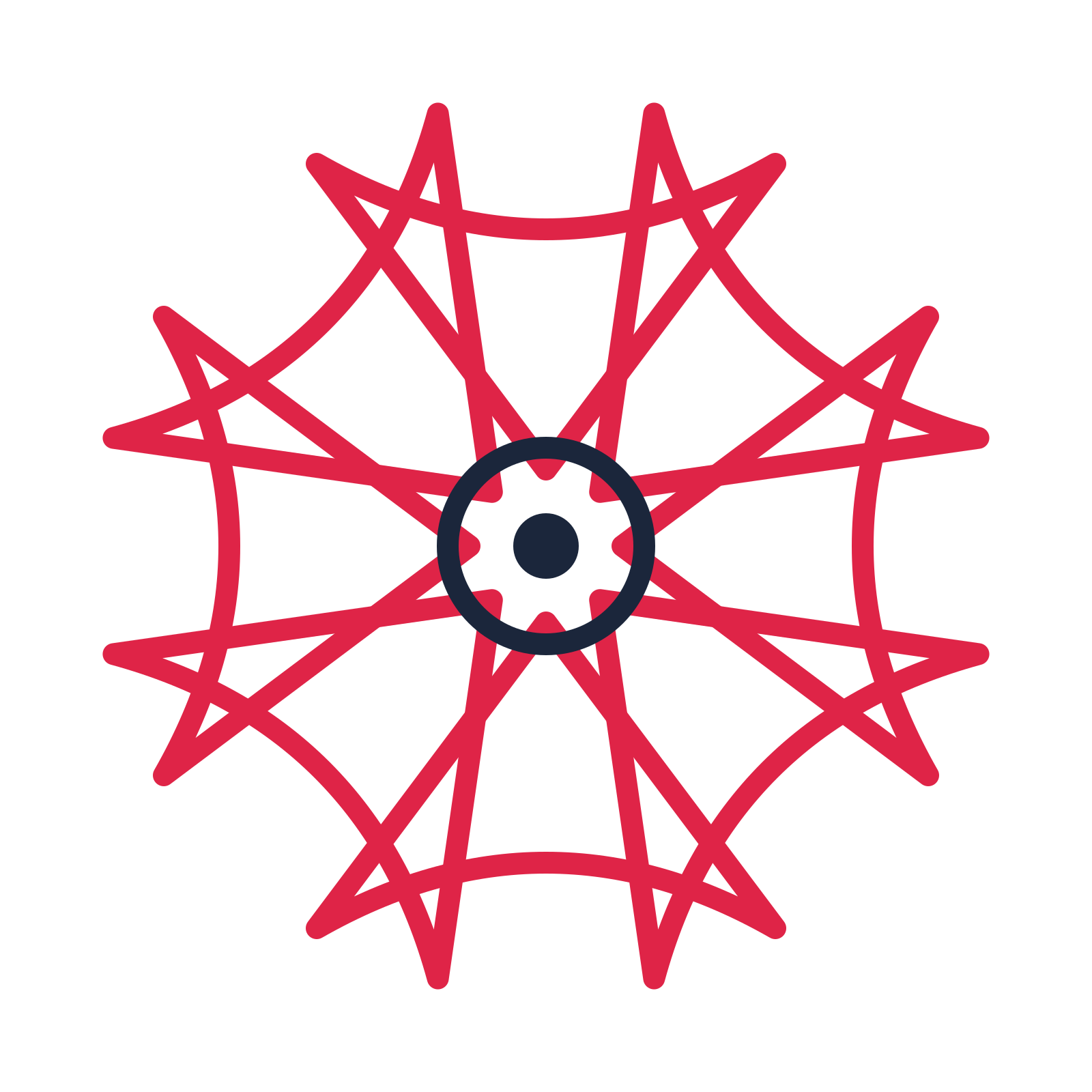 A 8-petal bell flower with a ring centre and a transparent background.