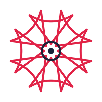 A 8-petal bell flower with a ring centre and a transparent background.