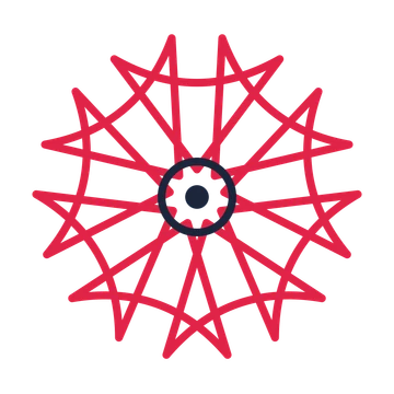 A 9-petal bell flower with a ring centre and a transparent background.