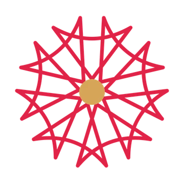 A 9-petal bell flower with a seed centre and a transparent background.
