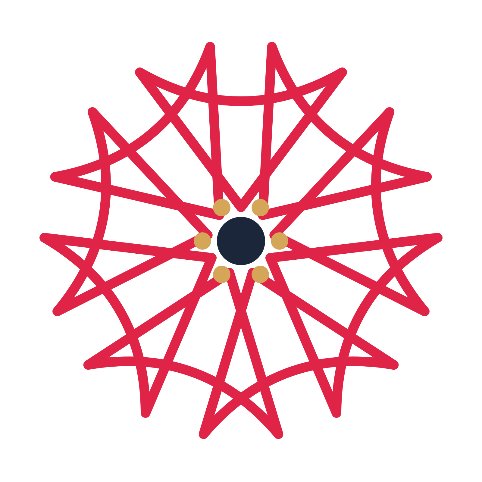 A 9-petal bell flower with a stamen centre and a transparent background.