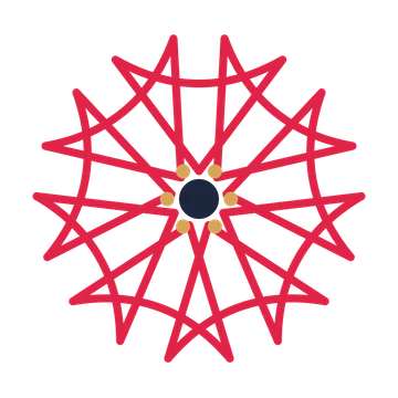 A 9-petal bell flower with a stamen centre and a transparent background.