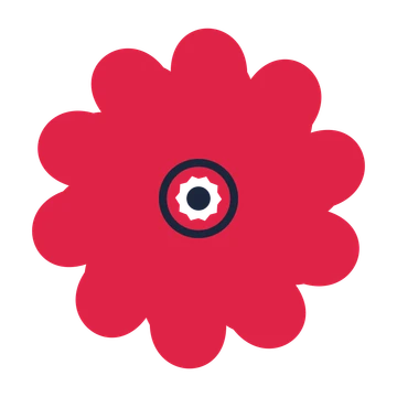 A 10-petal clover flower with a ring centre and a transparent background.