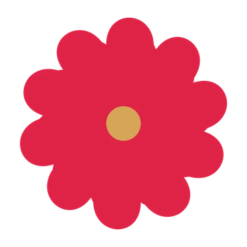 A 10-petal clover flower with a seed centre and a transparent background.