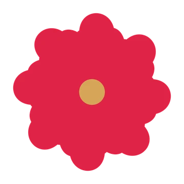 A 8-petal clover flower with a seed centre and a transparent background.