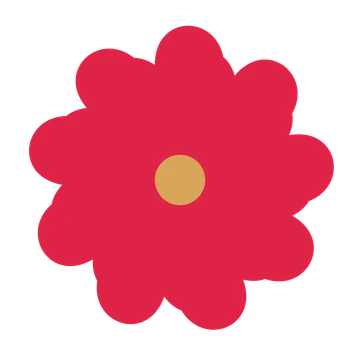 A 9-petal clover flower with a seed centre and a transparent background.