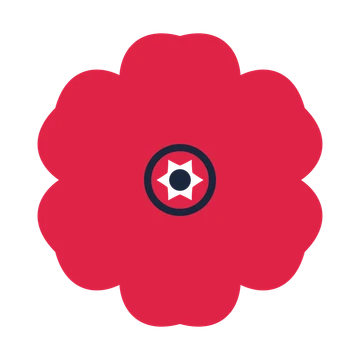A 6-petal cosmos flower with a ring centre and a transparent background.