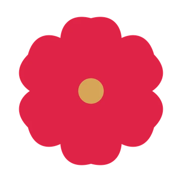 A 6-petal cosmos flower with a seed centre and a transparent background.