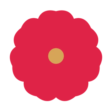 A 7-petal cosmos flower with a seed centre and a transparent background.