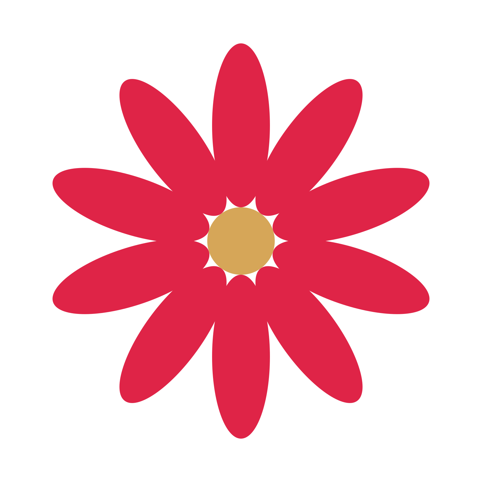 A 10-petal daisy flower with a seed centre and a transparent background.