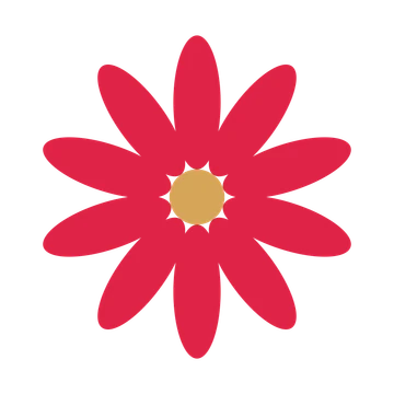 A 10-petal daisy flower with a seed centre and a transparent background.