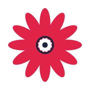 A 12-petal daisy flower with a ring centre and a transparent background.