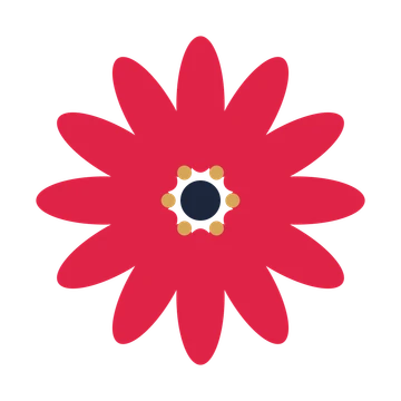 A 12-petal daisy flower with a stamen centre and a transparent background.