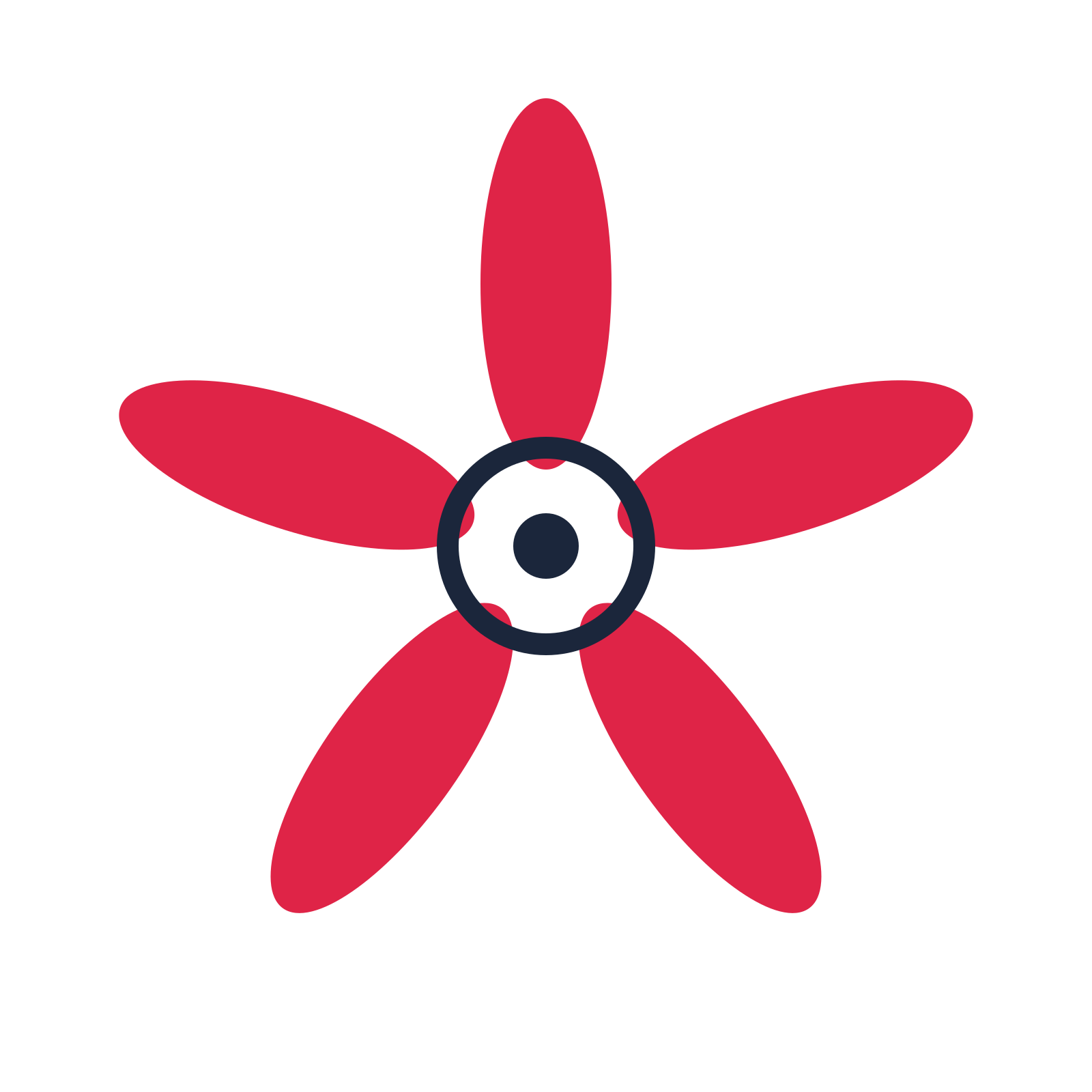 A 5-petal daisy flower with a ring centre and a transparent background.