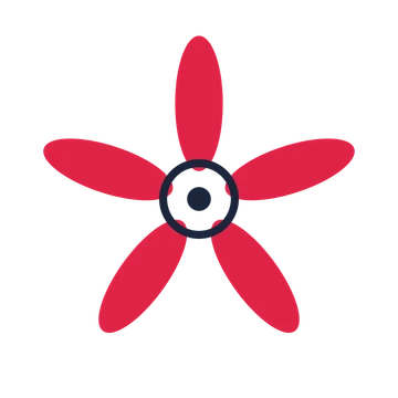 A 5-petal daisy flower with a ring centre and a transparent background.