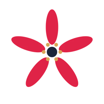 A 5-petal daisy flower with a stamen centre and a transparent background.