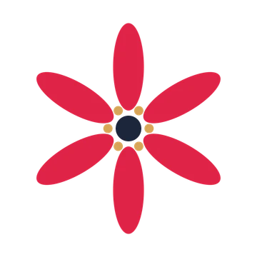 A 6-petal daisy flower with a stamen centre and a transparent background.