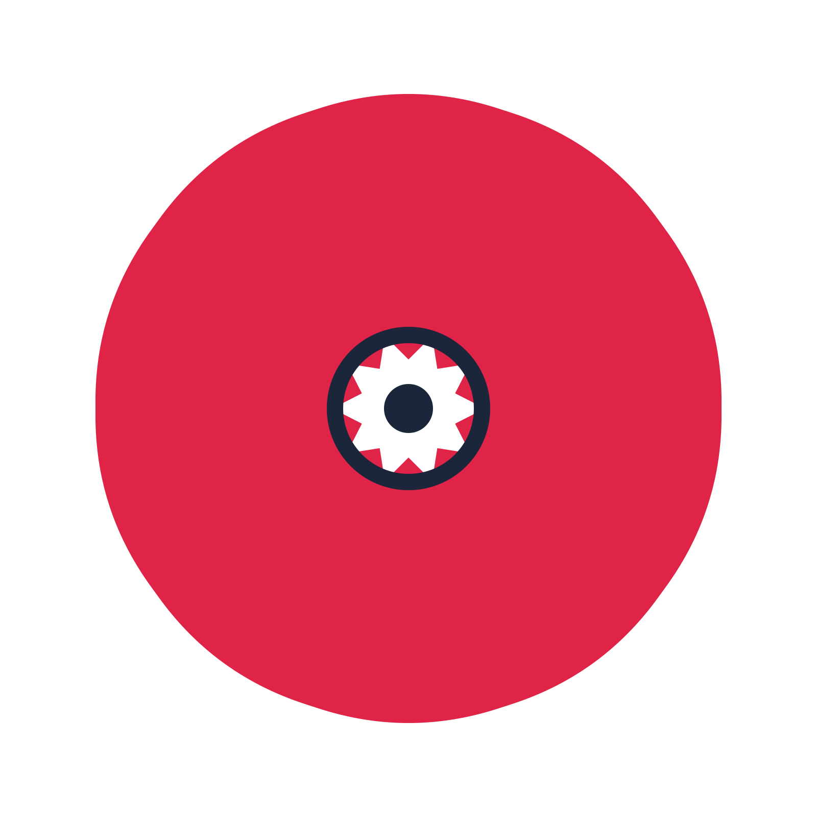 A 10-petal fan flower with a ring centre and a transparent background.