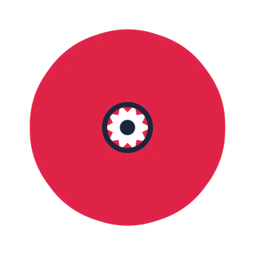 A 10-petal fan flower with a ring centre and a transparent background.