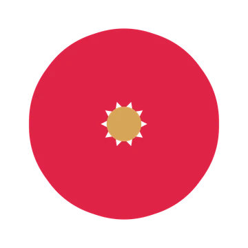 A 10-petal fan flower with a seed centre and a transparent background.