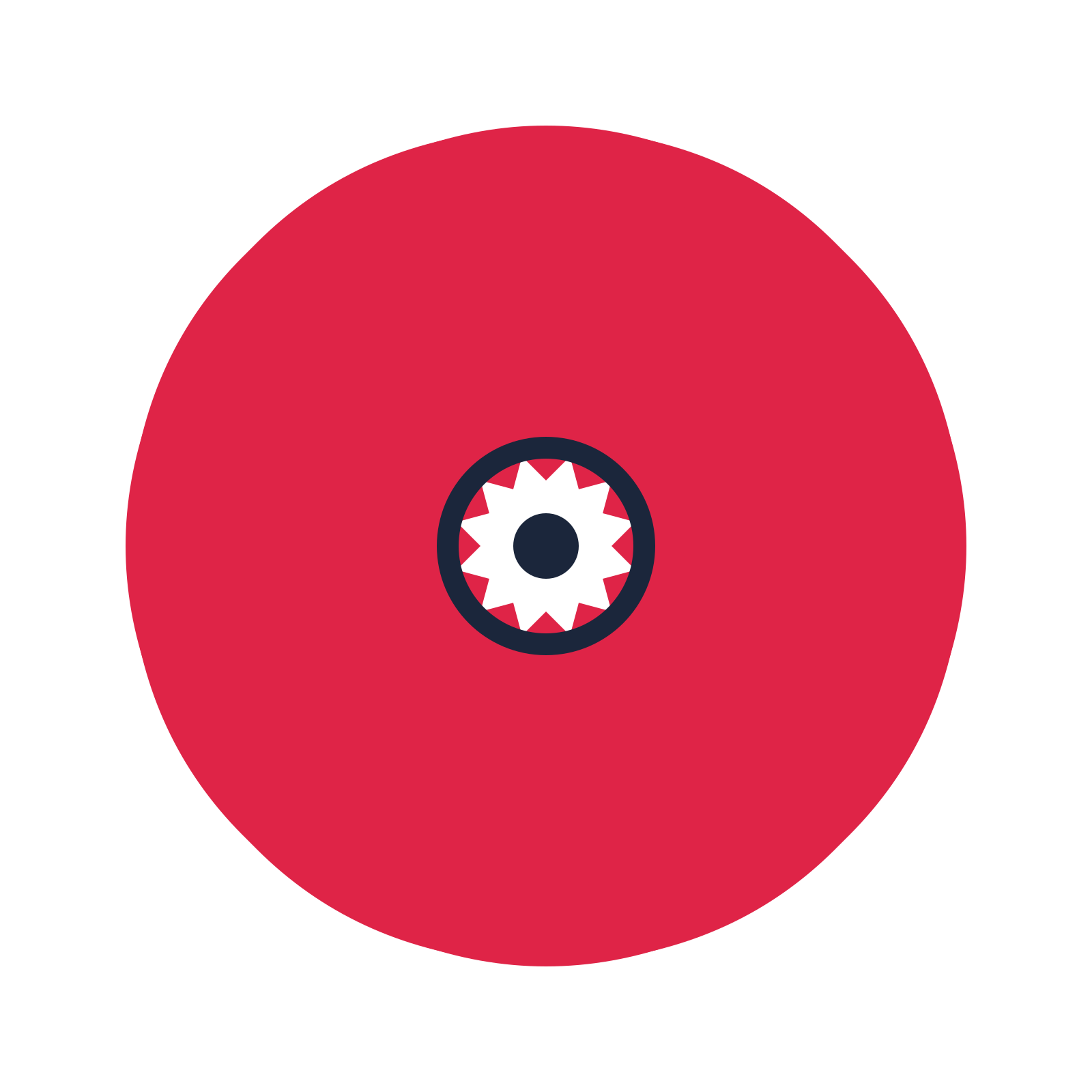 A 12-petal fan flower with a ring centre and a transparent background.