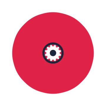 A 12-petal fan flower with a ring centre and a transparent background.