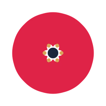 A 12-petal fan flower with a stamen centre and a transparent background.