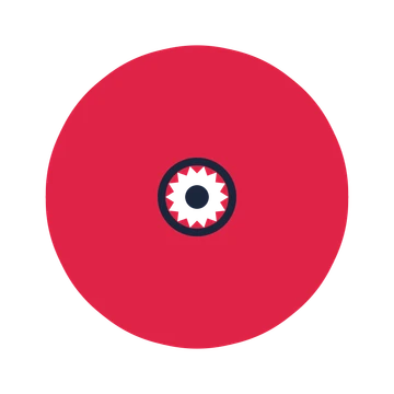 A 14-petal fan flower with a ring centre and a transparent background.