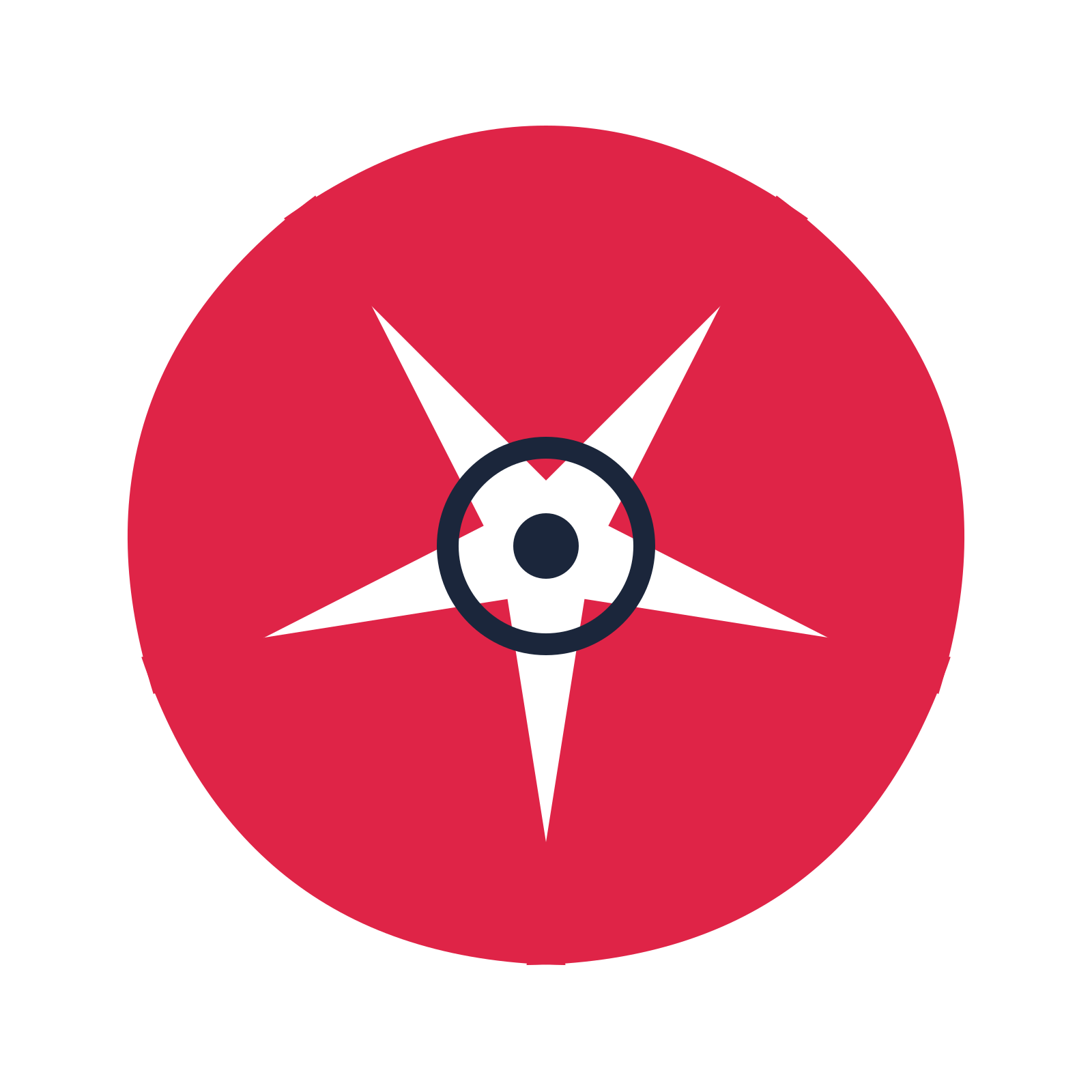 A 5-petal fan flower with a ring centre and a transparent background.