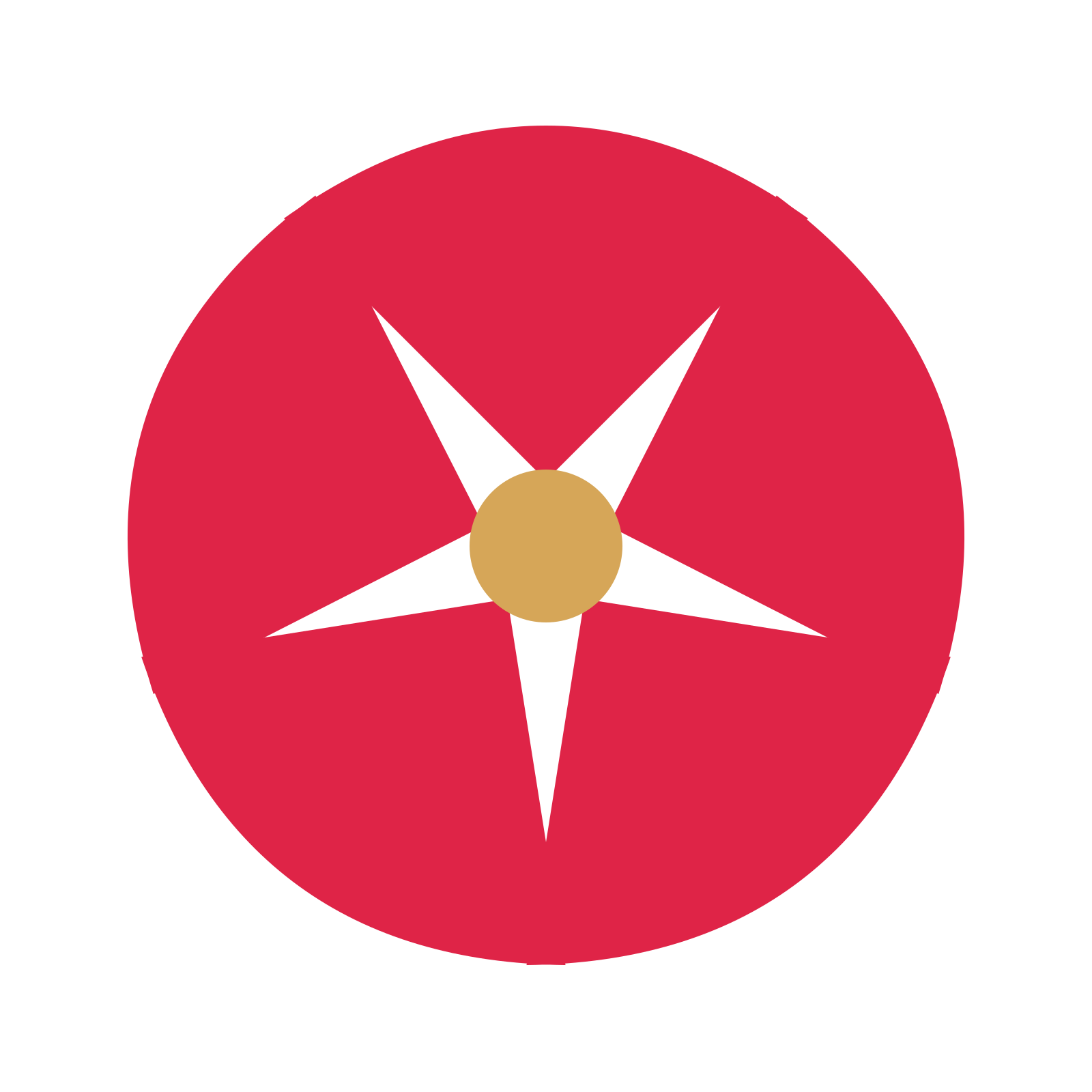 A 5-petal fan flower with a seed centre and a transparent background.