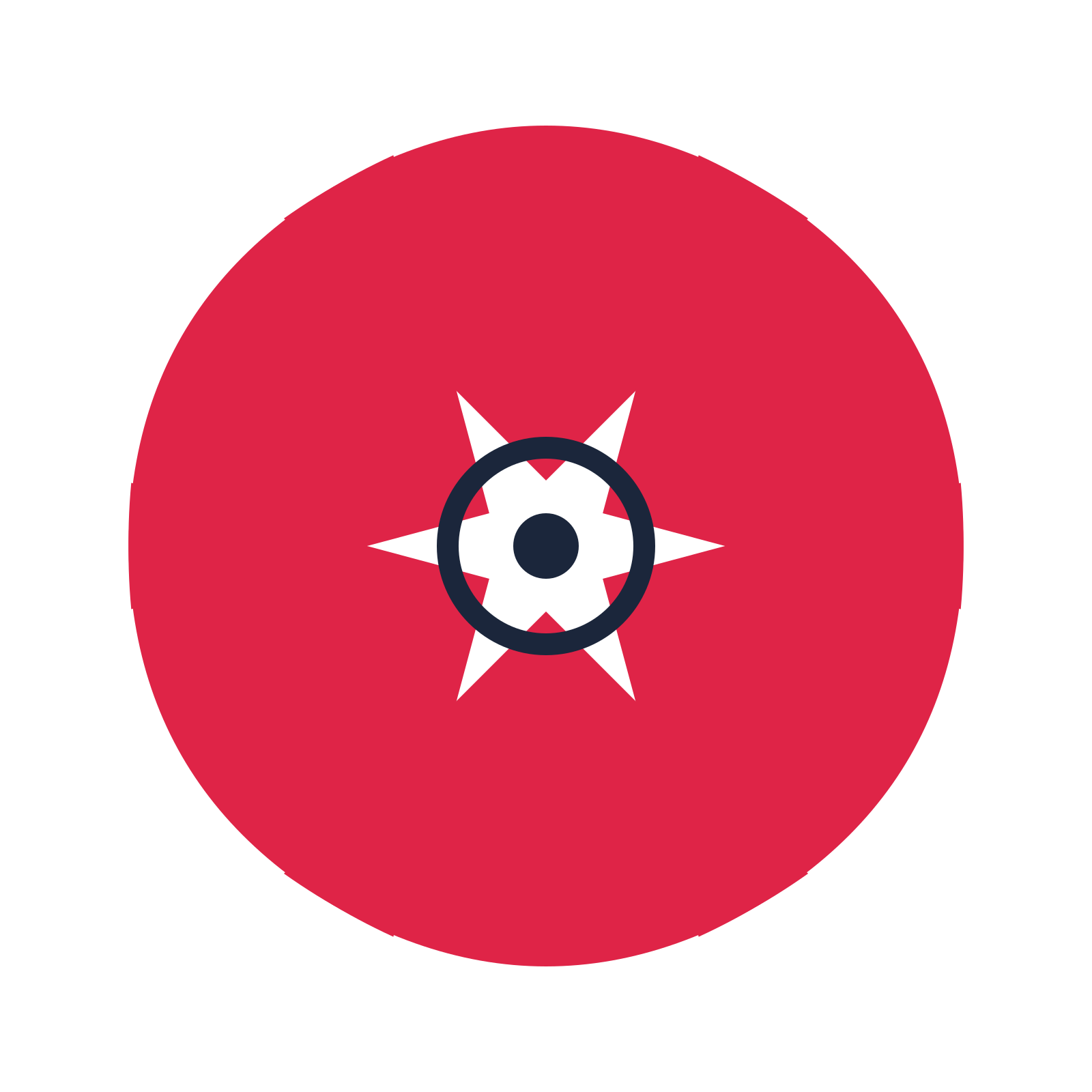 A 6-petal fan flower with a ring centre and a transparent background.