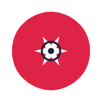 A 6-petal fan flower with a ring centre and a transparent background.