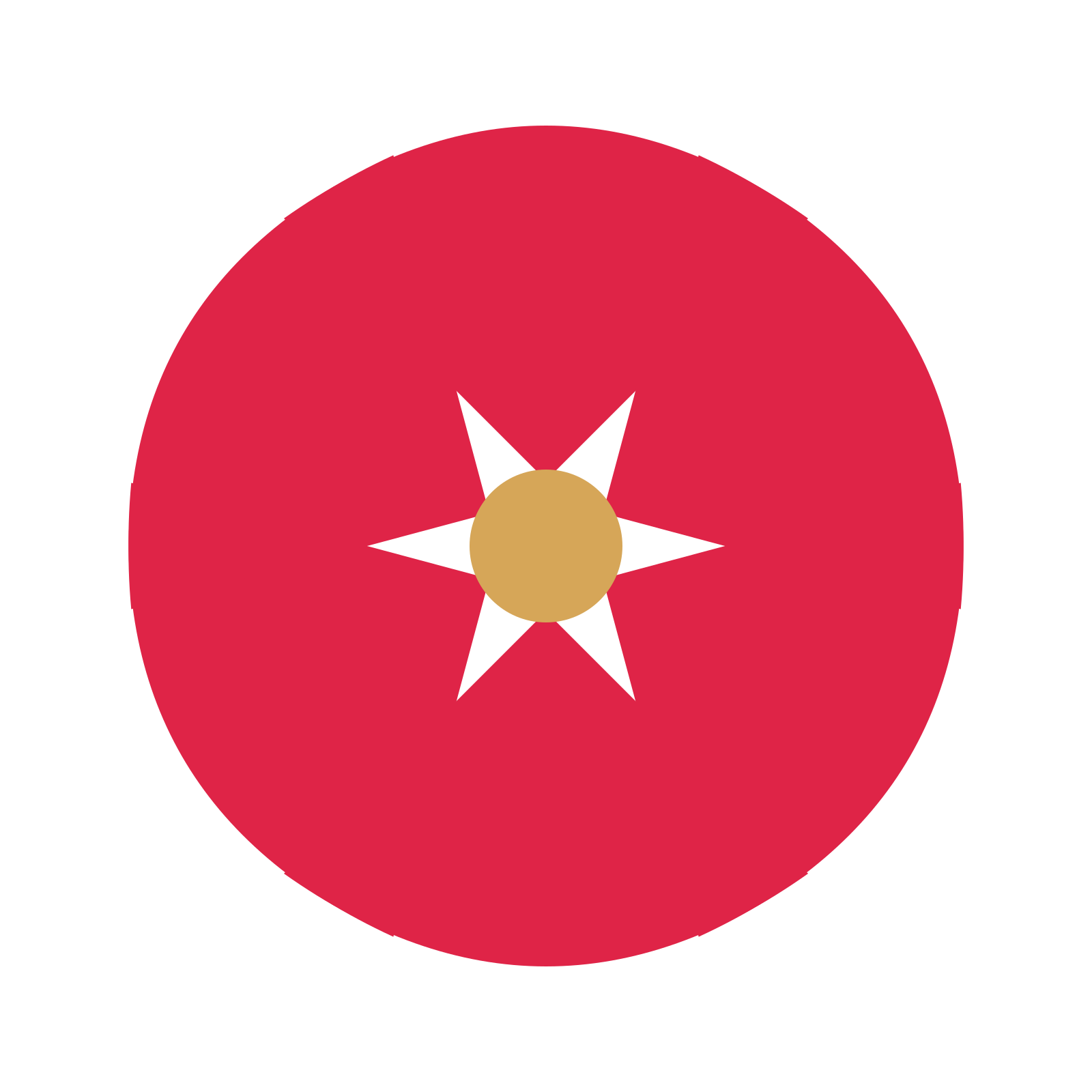 A 6-petal fan flower with a seed centre and a transparent background.