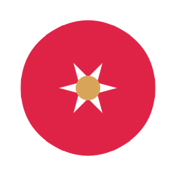 A 6-petal fan flower with a seed centre and a transparent background.