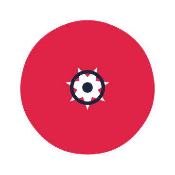 A 7-petal fan flower with a ring centre and a transparent background.