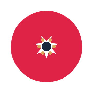 A 7-petal fan flower with a stamen centre and a transparent background.