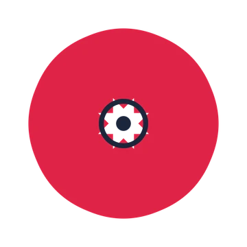 A 8-petal fan flower with a ring centre and a transparent background.