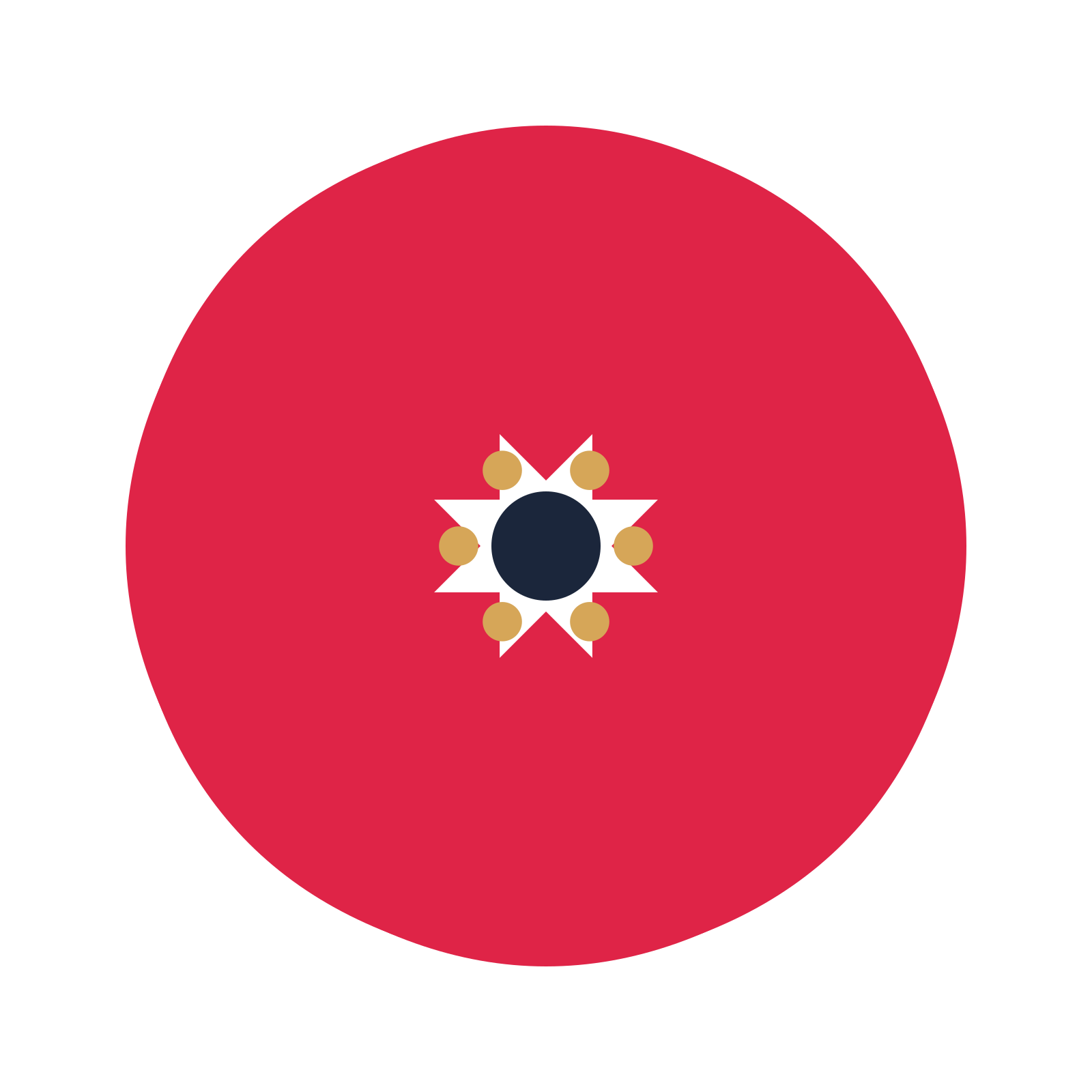 A 8-petal fan flower with a stamen centre and a transparent background.