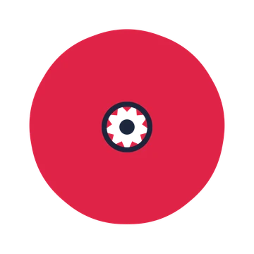 A 9-petal fan flower with a ring centre and a transparent background.