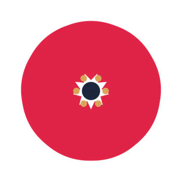 A 9-petal fan flower with a stamen centre and a transparent background.