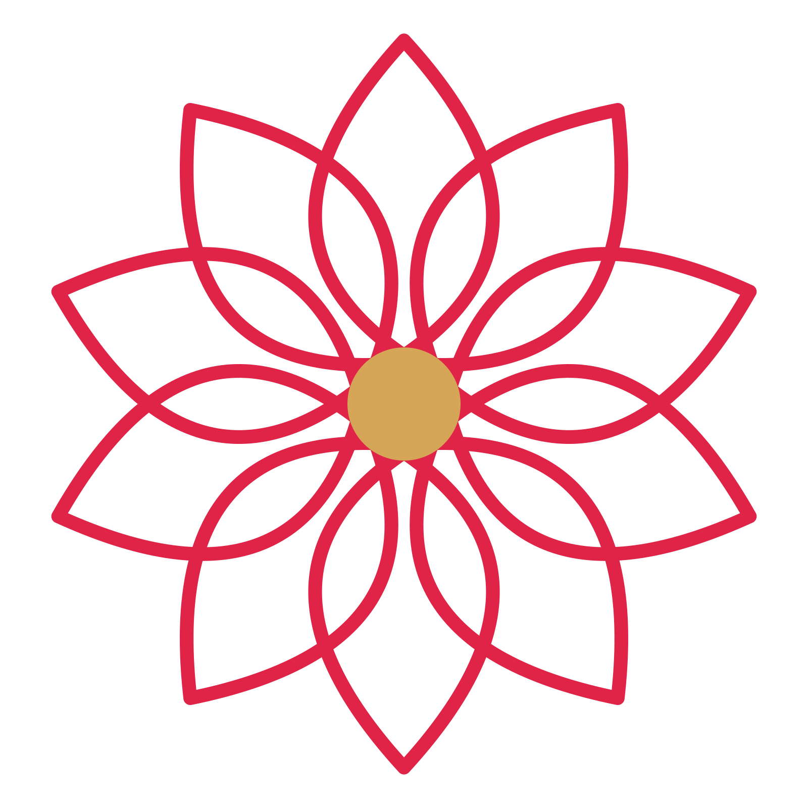 A 10-petal lily flower with a seed centre and a transparent background.