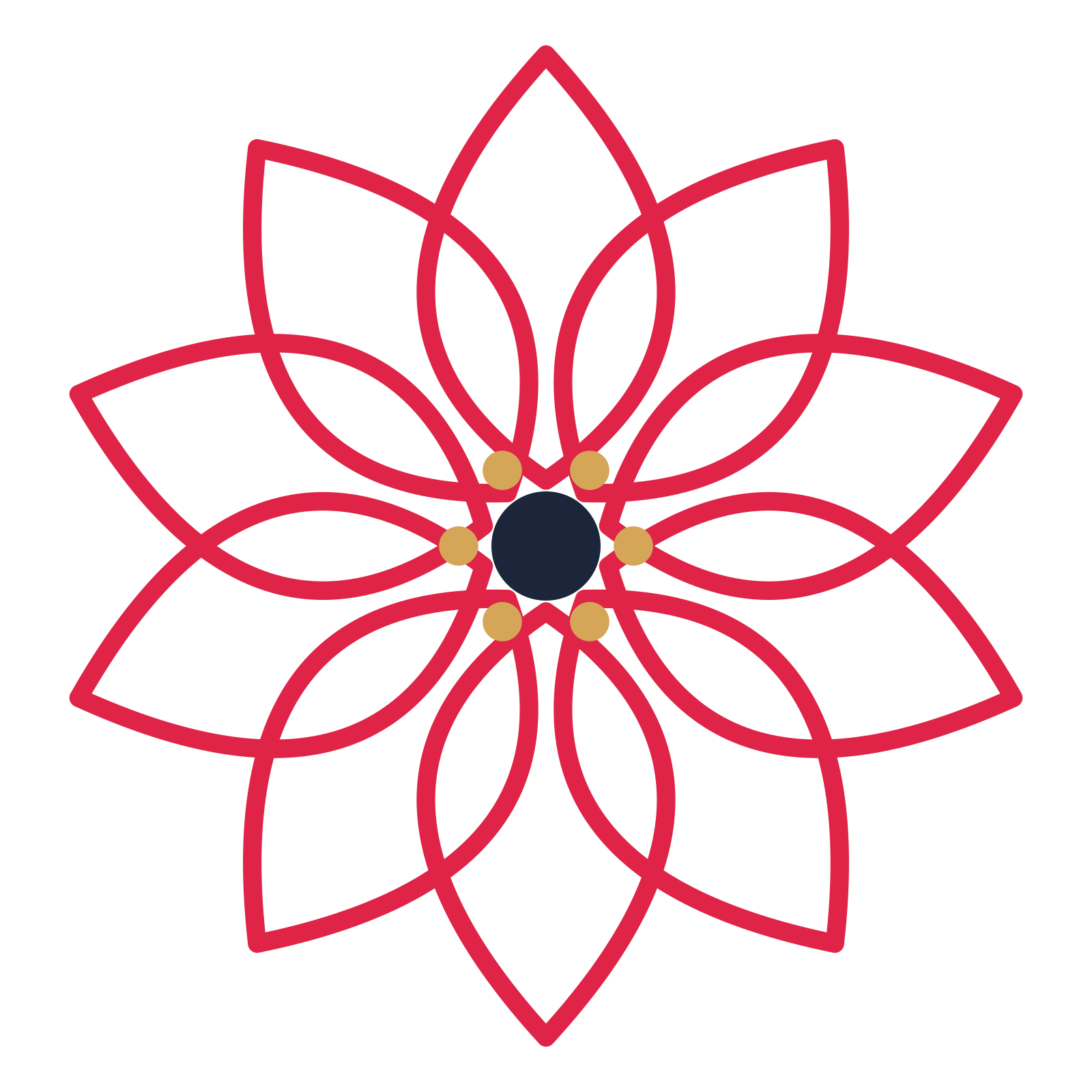A 10-petal lily flower with a stamen centre and a transparent background.
