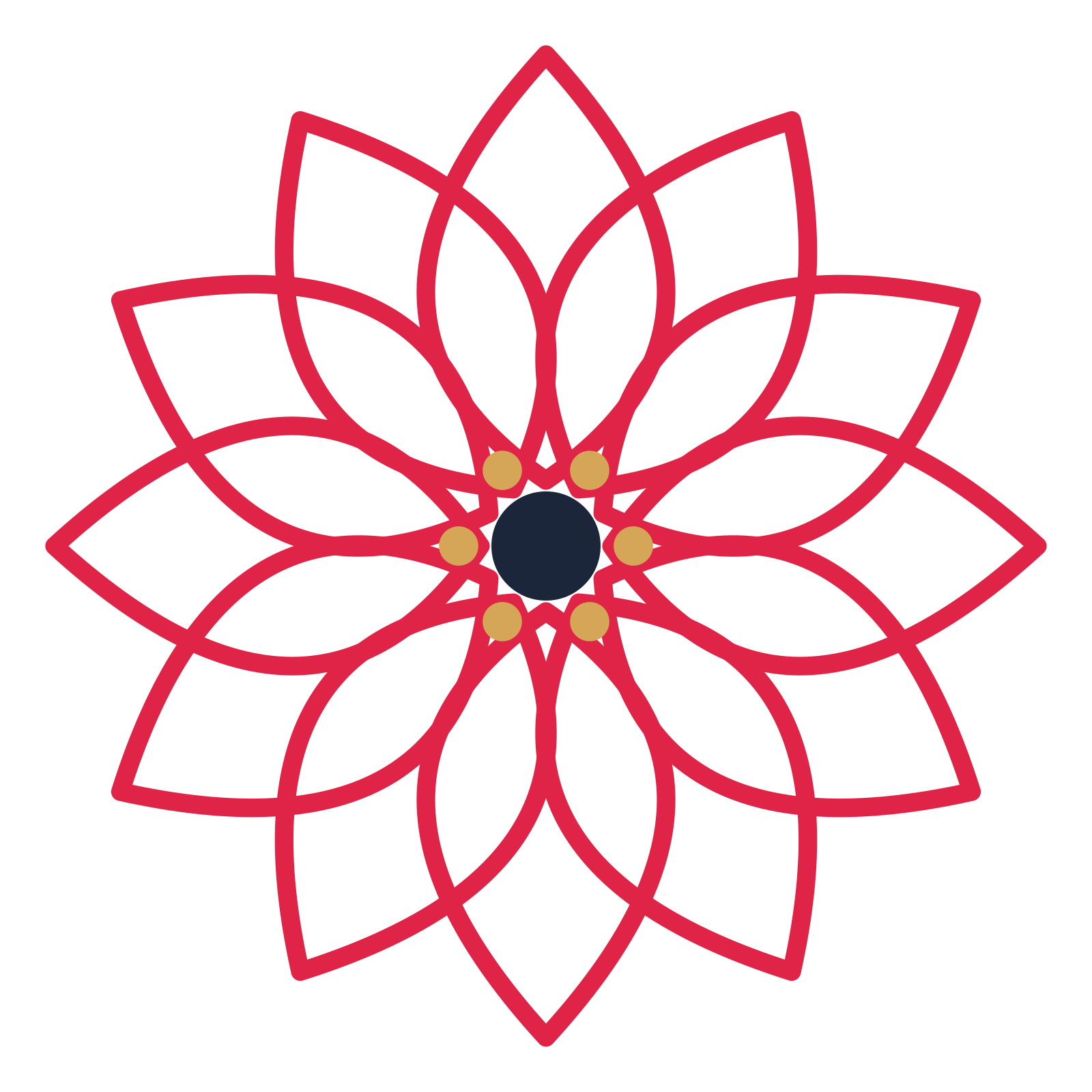 A 12-petal lily flower with a stamen centre and a transparent background.
