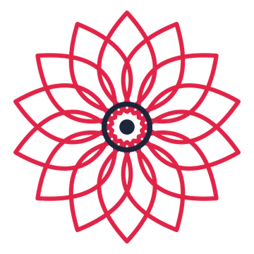 A 14-petal lily flower with a ring centre and a transparent background.
