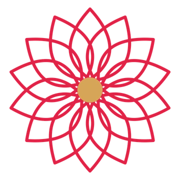 A 14-petal lily flower with a seed centre and a transparent background.