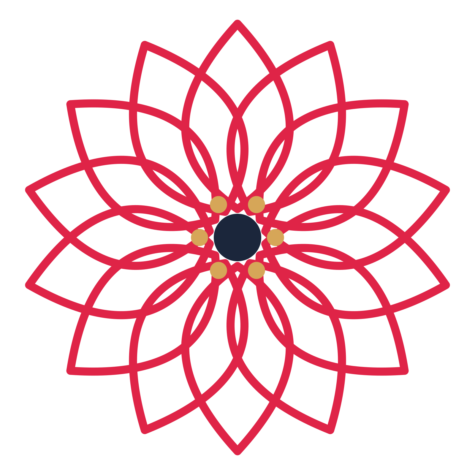 A 14-petal lily flower with a stamen centre and a transparent background.