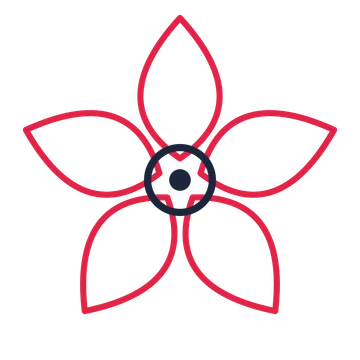 A 5-petal lily flower with a ring centre and a transparent background.