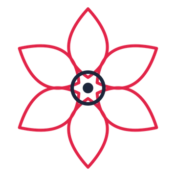 A 6-petal lily flower with a ring centre and a transparent background.